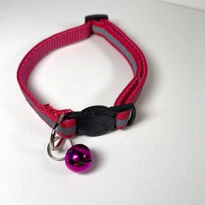 Pink Cat Breakaway Collar New With Jingle Bell And Reflective Strip